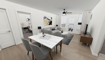a view of the living room from the dining room